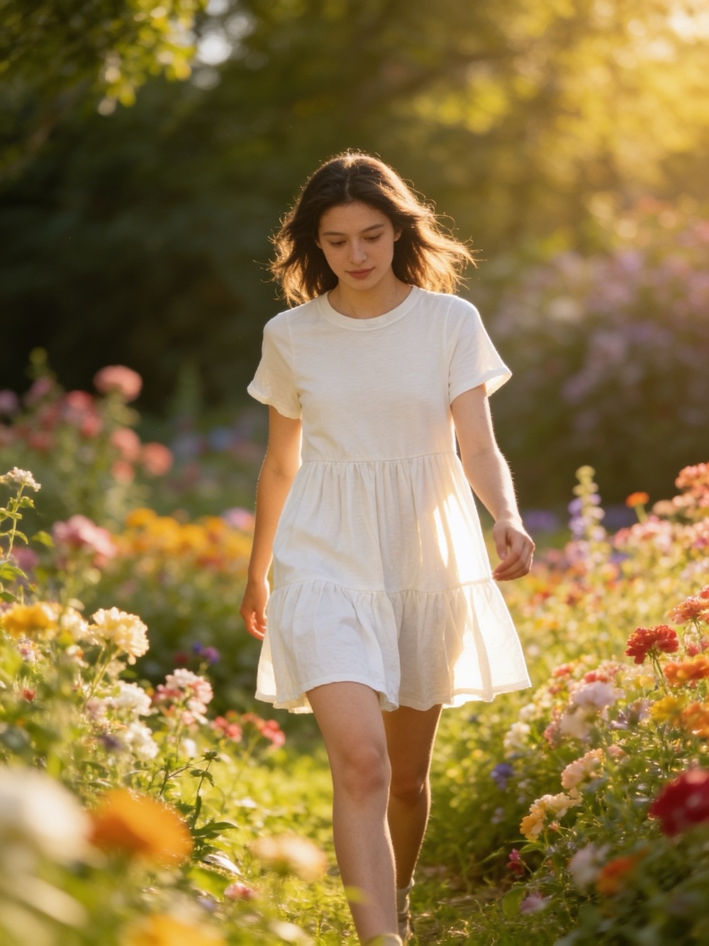 Old Navy White Tiered Short Dress XS